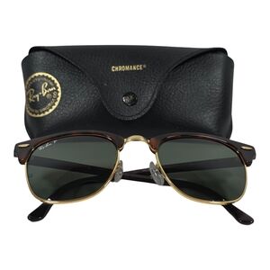 Ray-Ban Clubmaster RB3016 990/58 Polarized 51-21 Havana Gold Made in Italy